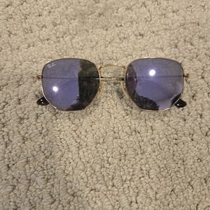 Ray-Ban Gold Frame with Purple Lenses Sunglasses
